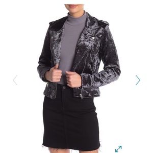 Crushed Velvet Moto Jacket